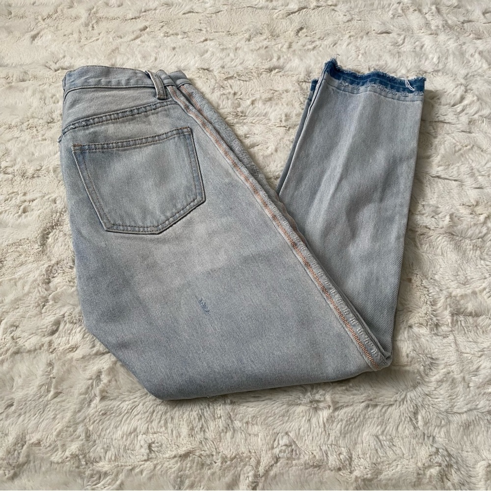 Current Elliott Women's Size 23 Blue Embroidered Side Button Fly Skinny Jeans